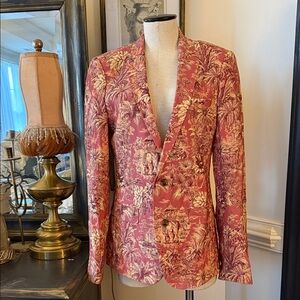 ASOS Men’s Red and Cream toile Printed Sport Coat Blazer